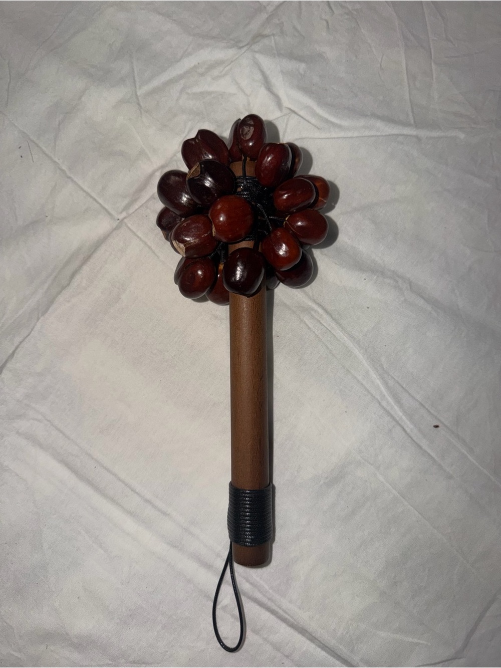 Wooden Seed Hand Rattle - Brown